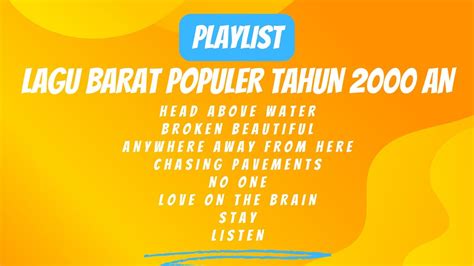 PLAYLIST LAGU BARAT POPULER TAHUN 2000 AN Lagu Nostalgia Ikut Music