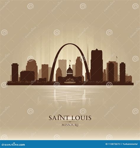 Saint Louis Missouri City Skyline Silhouette Stock Vector ...