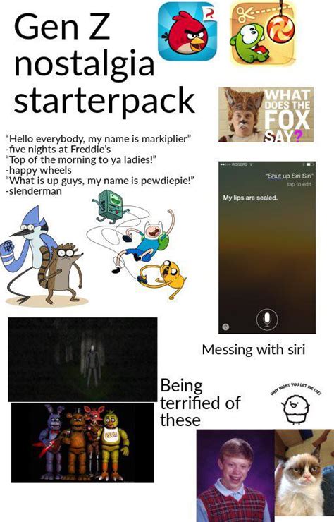 Gen Z nostalgia starterpack : r/starterpacks