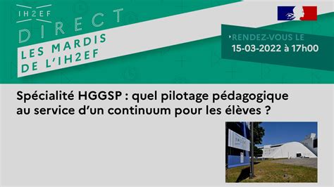 PodEduc Les Mardis De L Ih2ef Spécialité Hggsp Q