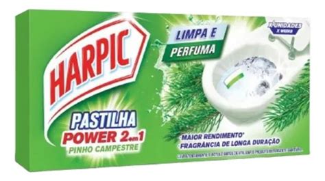 Detergente Sanitário Pastilha Adesiva Pinho Harpic 3 Unid MercadoLivre