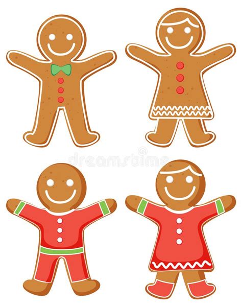 Christmas Gingerbread Cookies Collection Stock Vector Illustration Of