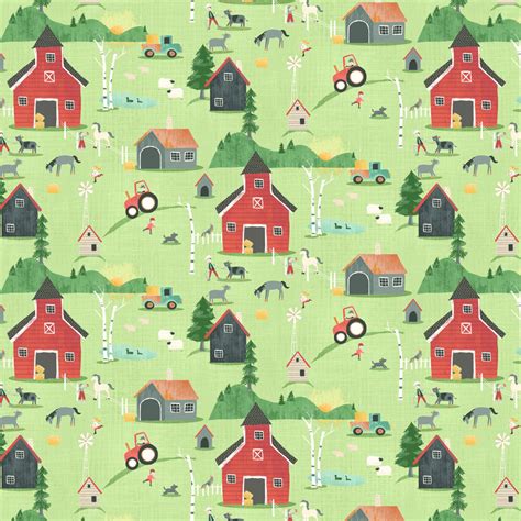 Farm By Masureel Teal Wallpaper Wallpaper Direct