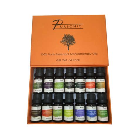 Pursonic 14 Piece 100 Pure Essential Aromatherapy Oils T Set