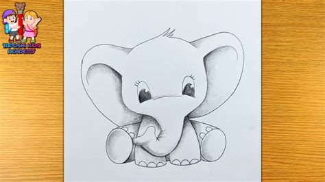 Comment dessiner un bébé éléphant mignon Étapes faciles