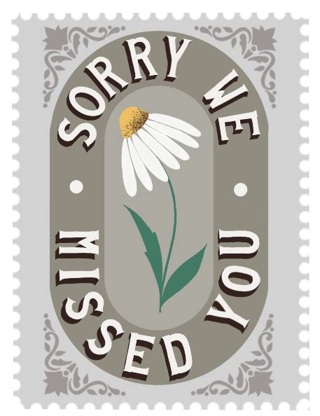 Floral ‘sorry We Missed You Sticker Newsystemprints