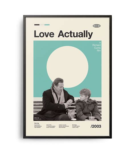 Mid-century modern Love Actually movie poster - Weekend Poster