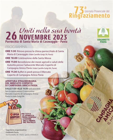 La 73 Giornata Del Ringraziamento Coldiretti Domenica 26 Novembre A