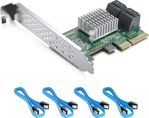 Amazon 10Gtek Tarjeta SATA PCIe De 4 Puertos Con 4 Cables SATA Y