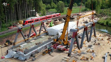 WIEDERAUFBAU EIFELSTRECKE Fortschritte beim Bau einer Eisenbahnbrücke