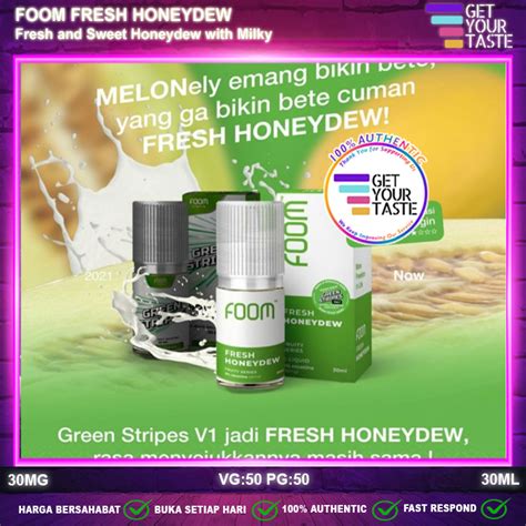 Jual Liquid FOOM Fresh Honeydew Green Stripes Salt Nic 30ML Saltnic