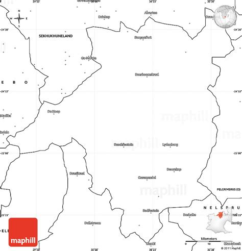 Blank Simple Map of LYDENBURG