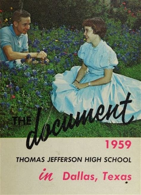 The cover of the 1959 yearbook "The Document" at Thomas Jefferson High ...