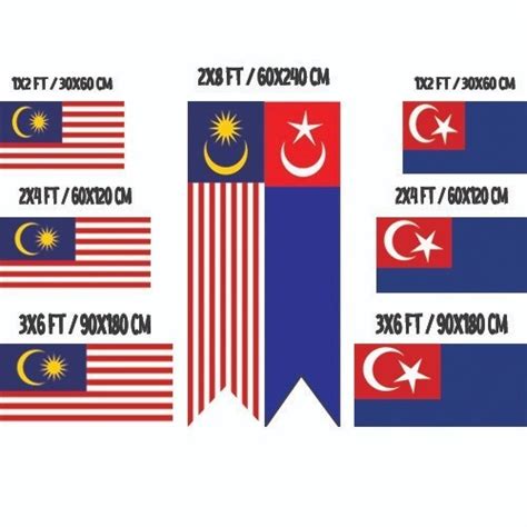 Polymesh Bendera Malaysiajohor Malaysia Flag 2x43x6 Ready Stock Shopee Malaysia