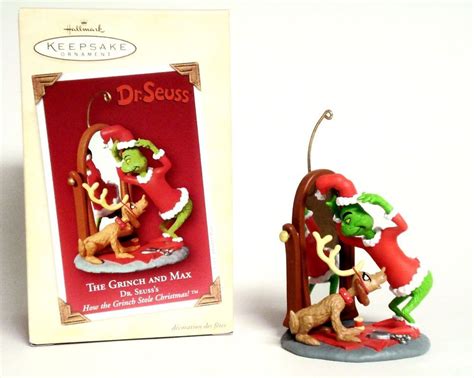 Hallmark 2004 The Grinch And Max Dress Up Mirror Ornament Dr Seuss