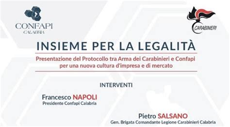 Il 17 Dicembre Si Presenta L Accordo Tra Arma Dei Carabinieri E Confapi