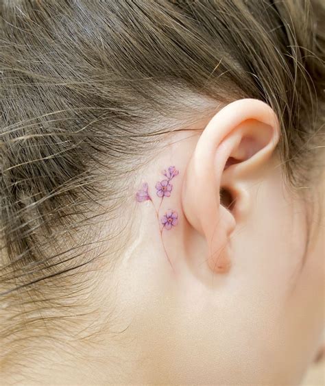 Small Flower Tattoos Behind Ear Best Flower Site