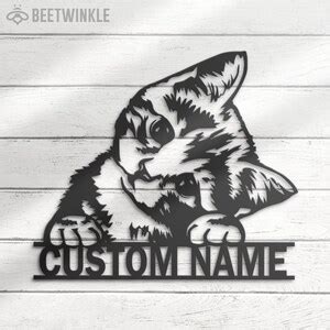 Custom Cute Cat Metal Wall Art Led Light Personalized Funny Cat Lover