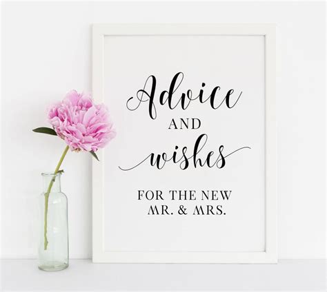 Advice And Wishes For The New Mr And Mrs Wedding Signs Etsy