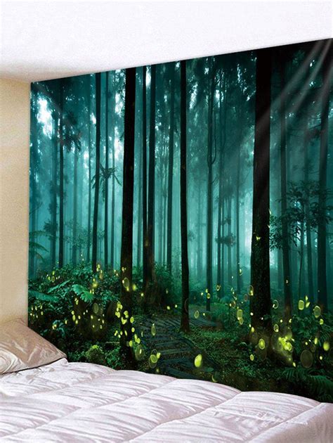 Forest Firefly Print Tapestry Wall Art Cheap Wall Tapestries