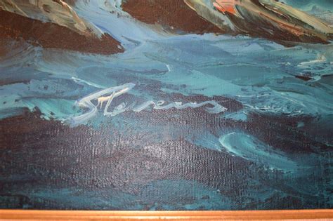 Signed Stevens Original Oil Painting On Canvas Crashing Waves Seascape Large 1784025096