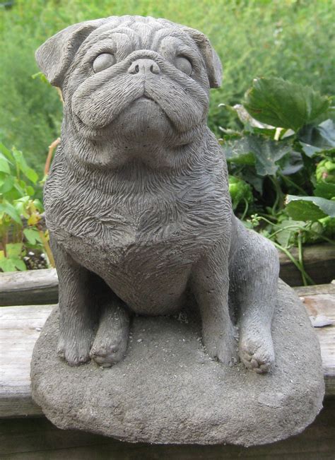 Concrete Pug Dog Statue or memorial by springhillstudio on Etsy