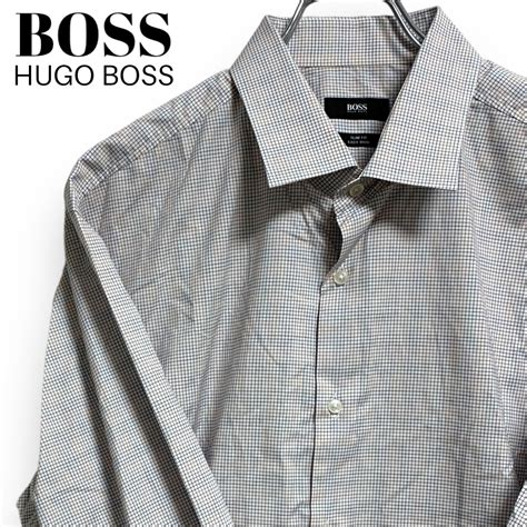 HUGO BOSS ヒューゴボス 長袖シャツ マルチカラー 格子柄 コットン100％ メンズ XXLサイズ RN73616 CA23115 ...