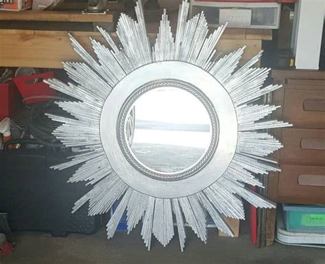 Handmade Silver Sunburst Mirror Wall Feature Sunburst Mirror Silver