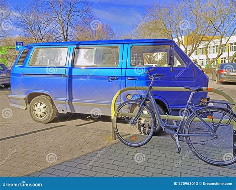 Beautiful Vintage Cult Old Popular Camper Van Blue Car Volkswagen