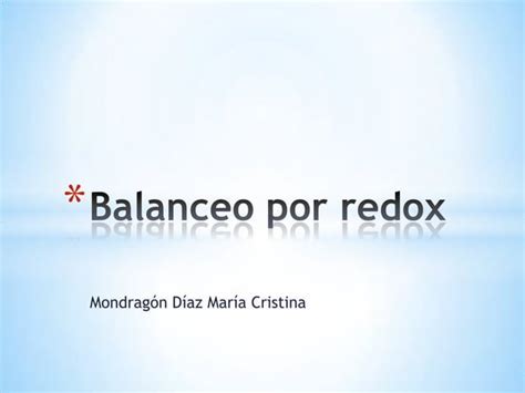 Balanceo Por Redox PPT