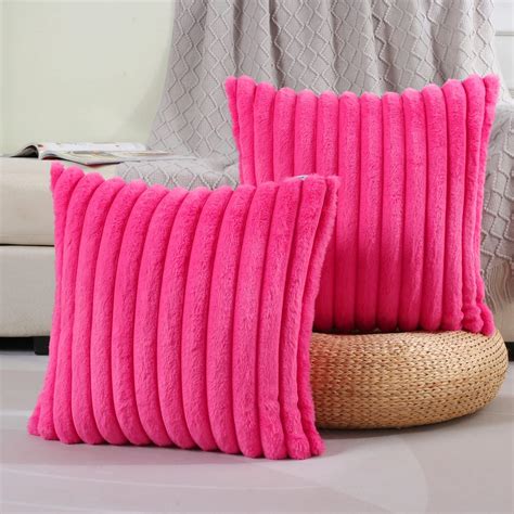 Mini Zozi Preppy Pillows Covers 18x18 Linen Pink Decorative Throw Pillow Cases Case