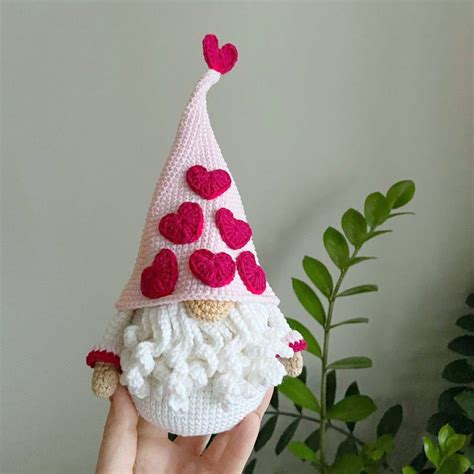 Free Valentine Gnome Crochet Pattern Amigurumi Etsy