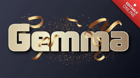 Gemma Confetti A O Nuevo Fuente Editable Generador De Efectos De Texto