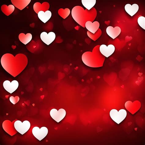 Premium Photo Red Hearts Bokeh Background