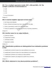 Machine Learning Ml Solved Mcqs Set Mcqmate Pdf Machine