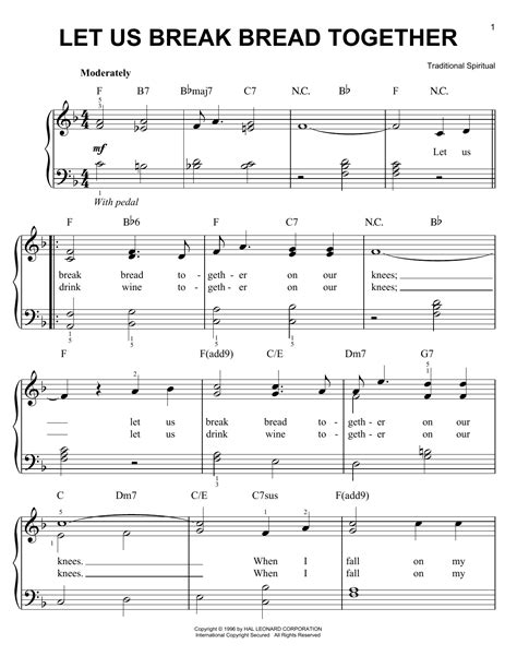 Let Us Break Bread Together | Sheet Music Direct