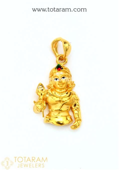 22k Gold Kumara Swamy Karthikeya Pendant 235 Gp5137 In 4400 Grams