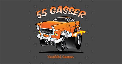 55 Gasser Cartoon Car Toon 55 Chevy Baseball T Shirt Teepublic