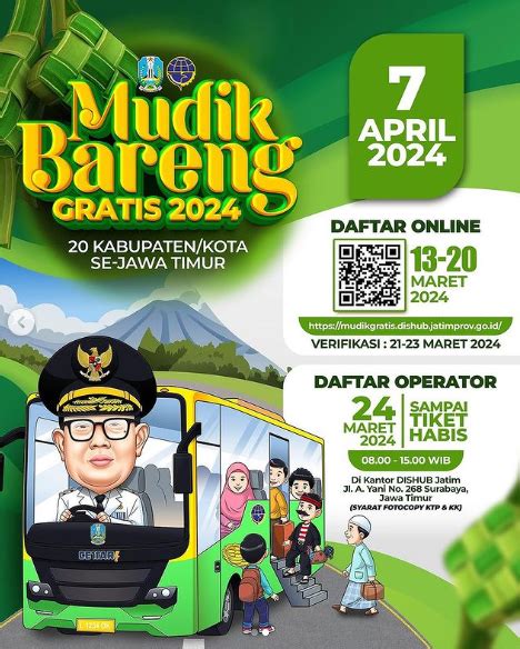 Buruan Mudik Bareng Gratis 2024 Dishub Ke 20 Kota Se Jatim Cek Syaratnya