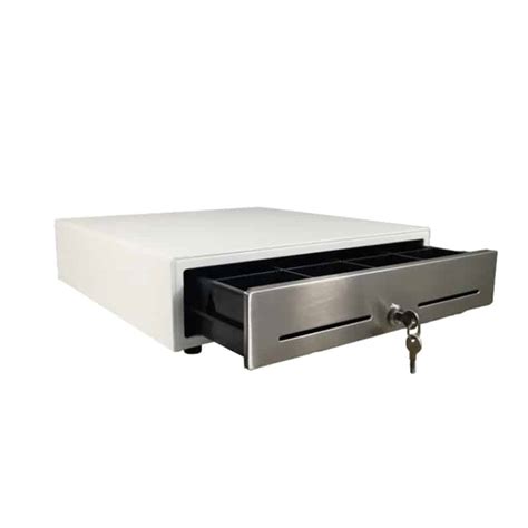 White Cash Drawer With 24v12v Rj11 Stainless Panel