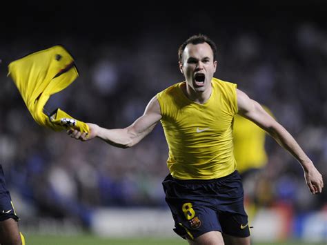 FC Barcelona: Andres Iniesta celebrates goal