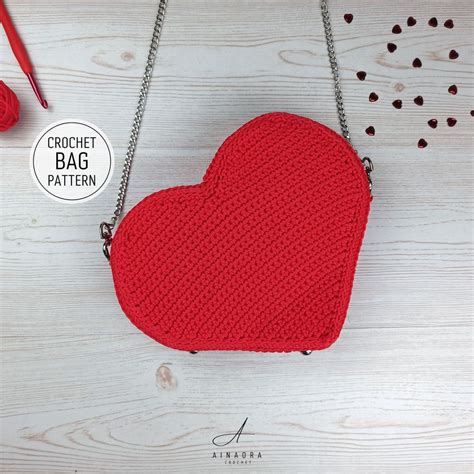 Crochet Heart Bag Crochet Pattern Valentine Heart Purse Crochet Pattern Crochet Bag Pattern Pdf