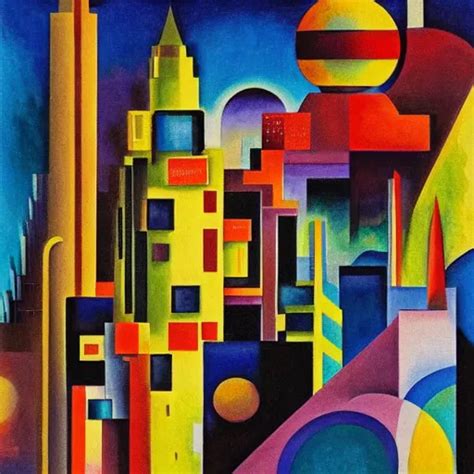 An Art Deco City Of The Future Painted By Wassily Stable Diffusion