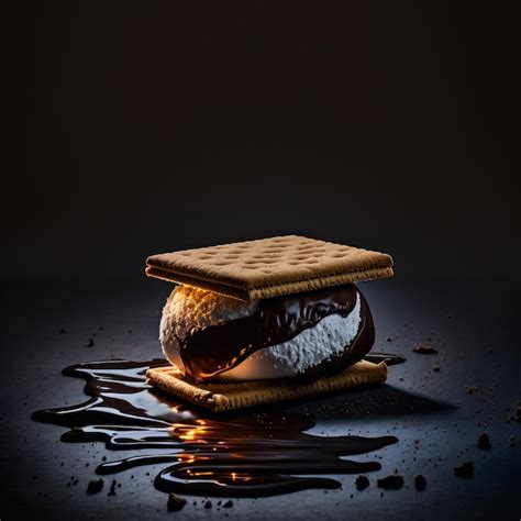 Premium Photo | Photo s'mores on black background food photography