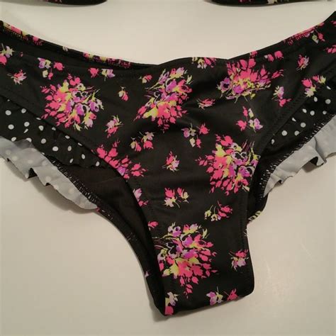 Victoria S Secret Swim Victoria Secret Floral Bikini Polkadot Trim