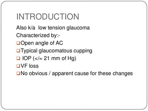 Normal tension glaucoma