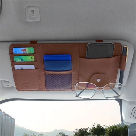 Sun Visor Organizer Multi Function In Car Glasses Clip Registration