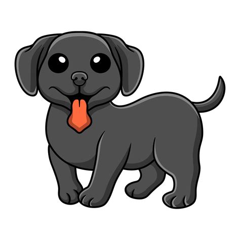 Cute black labrador dog cartoon 15380821 Vector Art at Vecteezy