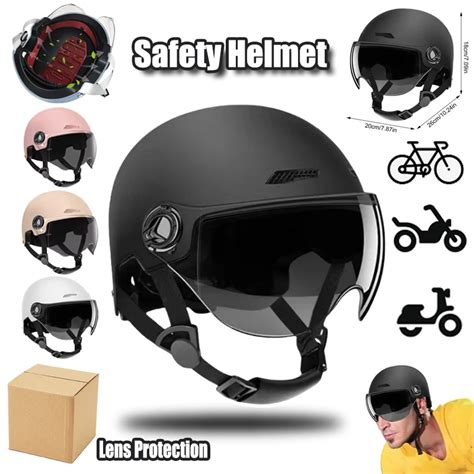 Casque De S Curit L Ger Pour V Lo Lectrique Adulte Demi Casque De Moto