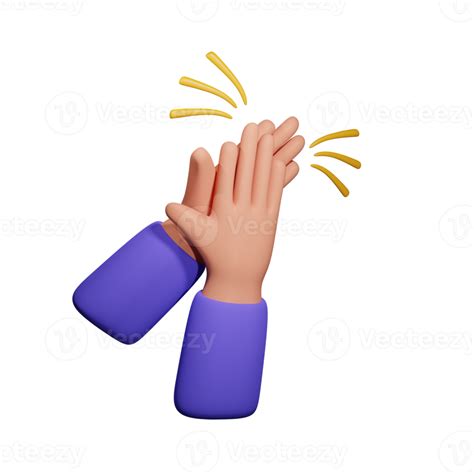 Clapping Hand Gesture 3d Illustration 18884687 Png